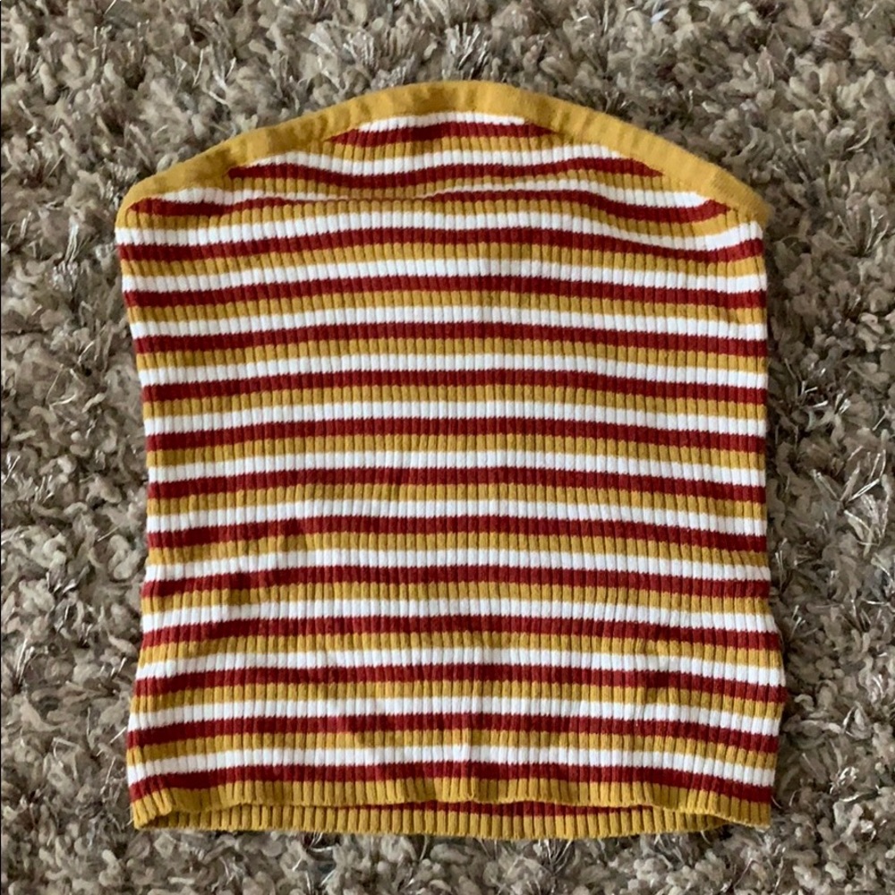 American Eagle yellow stripped tube top